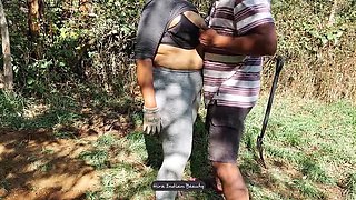 Indian Aunty Hardcore Outdoor Sex with Farm Worker - Rough Anal and Deep Throat Blowjob