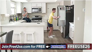 Fuck The Pie, Fuck Me! : Stepmom Catches Her Stepson In A Desperate Kitchen Act With A Dessert - Crystal Clark, Eric Dikkersun And Oliver Faze