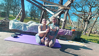 JOI Voyeur Stretching in Yogapants with Anuskatzz - English Version