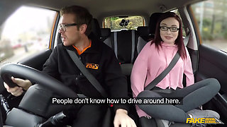 Fake Driving School - Wild & Naughty Petite American Chloe Carter Strips in a Car with Ryan & Requests a Rough Anal Poke