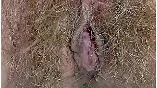 Hairy Pussy Girl Peeing Close Up In The Toilet Labia Spread With Wide Open Pee Hole
