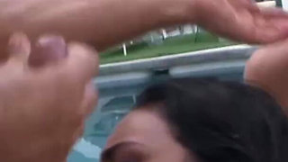 Amazing threesome near the pool
