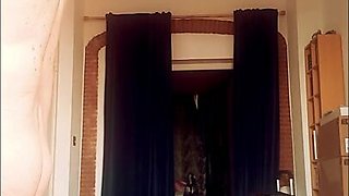 naked and crossdressing in bedroom