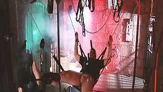 Fetish Girls Scene-1_busty Latina Brunette in Latex Fucks Her Tied-up Friend in a BDSM Cave