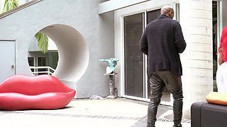 Curvy Black Slut with Saggy Massive Tits Rides BBC Monster and Gulps Drool