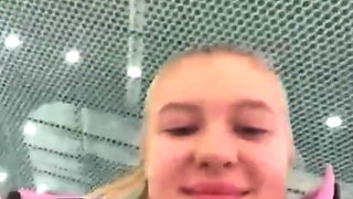 Girl in Latex Fucking in the Locker Room