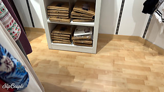 Having Fun in a Clothing Store - Dirty Action with a Blonde Girl