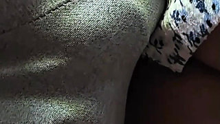 Stranger Cums Hard Inside Her Panties Under Skirt on Subway Train