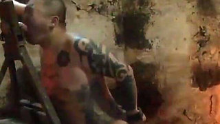 The rubber cock blown hard