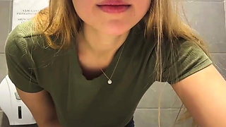 Anal Squirt so Hot in the Mall and Fingering Pink Pussy