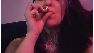 Smoking A Joint With New Piercings