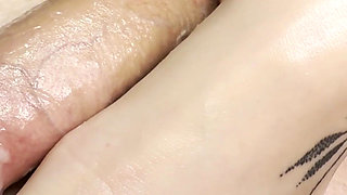 Smoking POV Footjob with Oil - Dirty German Amateur Countdown Finish