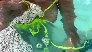 Artemisia Love flashing her juicy big tits underwater Public pool fetish FULL OF