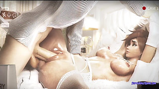 Tracer Getting Ready To Suck Massive White Cock - 3D Animated