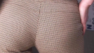 Hot Secretary Teasing Visible Panty Line In Tight Work Trousers