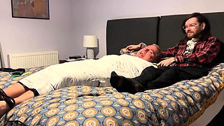 Subs Bondage Edging Surprise For Fat Dom