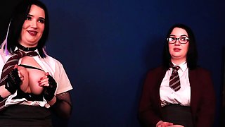 Flirty British brunette Kimmy Haze masturbates for the cam