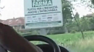 She Sucks His Cock While Driving and Then Gets Fucked in the Camper