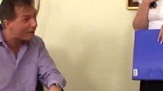 Desperate Teen Fucks with Creepy Boss to Keep Her Job