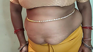 Indian Chubby BBW Wife Saree Show and Dirty Talking