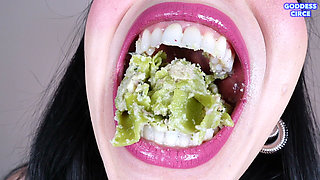 I Eat Tortelli Filled with Ricotta and Mortadella - Close-up of My Mouth and 24 Teeth