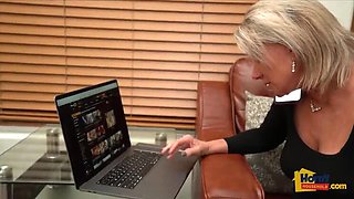 Horny MILF with Huge Tits Seduces Young IT Guy for Big Dick Riding and Cumshot