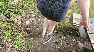 Tit and Vagina Slapping on Picnic Table