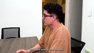 Latina Boss Fucks Her Young, Nerdy Employee in the Office-she Has a Perfect Pussy!
