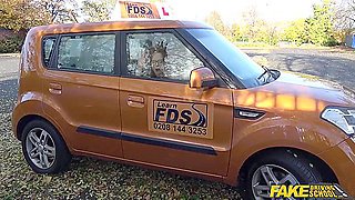 Fake Driving Instructor Fucks His Cute Ginger Teen 18+ Student 18+ In The Car And Gives Her A Creampie