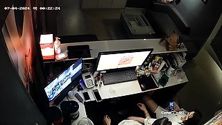 Naughty amateur Korean babe sucking cock on hidden cam