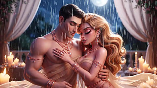 Romantic Desi Couple Bed Pe Soft Intimate Embrace - White Saree Mein Sexy Wife Aur Husband Ki Full Romance