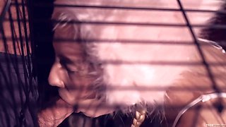 Tiny teen Odette Delacroix caged up and in heat