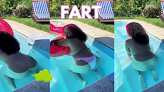 Naked Pool Farting Big Ass Bubbles Underwater Gas Fun Chubby Girl