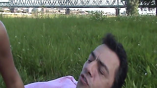 Insatiable Mature Cougar Drains Older Cock Outdoors