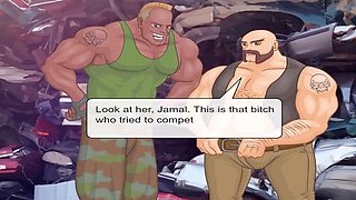 Busty cartoon characters in an animated fantasy sex romp