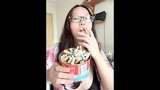 Darkside Smoking Asian: Filthy Cigarette Filter Nicotine Sfain Reveal & Extraction + Nipple Flash