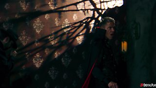 Queenie Sateen's Juicy Interracial Threesome in a Wild Restaurant