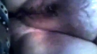 Hairy BBW Plays with Huge Black Dildo on Webcam