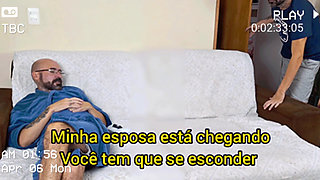 Prank with Wife the Cuckold Left Eater Inside Wardrobe to Get in Together at Sex Time