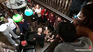 Stunning Blonde Takes Massive Gangbang & BDSM Humiliation - First Public Sex