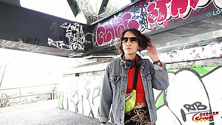 German Scout - Crazy Anal and Rimjob Casting Fuck with French Skinny Tattoo Model Lena Fire