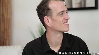 Horny guy gets his anus demolished by a steamy shemale dick