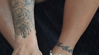 Masturbation with Oiled Feet - Subtitled