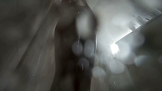 Tight Hairy Pussy Pissing in the Shower