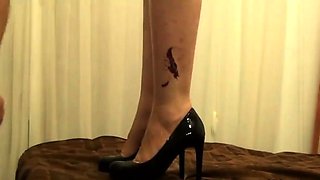 Mistress trampling my cock with high heels