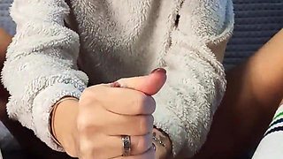 Dirty Step Sister Bought Socks Special to Tease My Dick