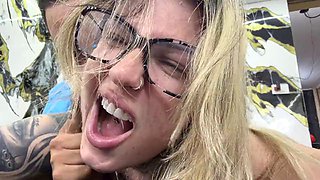 Glasses-Wearing Couple DNA Blissfully Takes Nerdy Girls Big-Cock Cuckold Thrust