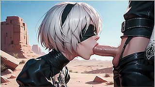 2b Has Fun With A Dick In The Desert. Juicy Anal Creampie! - Nier Automata And Car Toon