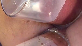 Extreme Close up Double Vacuum Pumping Ass and Pussy