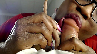 Tiny Husband Begs, Please, Suck My Tiny Dick Too, Giantess Double Blowjob - Cuckold, Shrinking Fetish, Humiliation